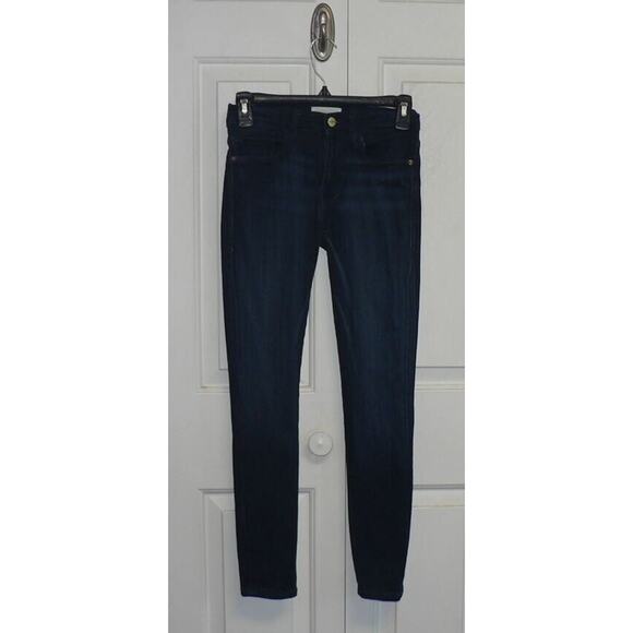 Frame Women's Le Skinny de Jeanne Crop Blue Jeans Size 24 MSRP $192 - Picture 2 of 5